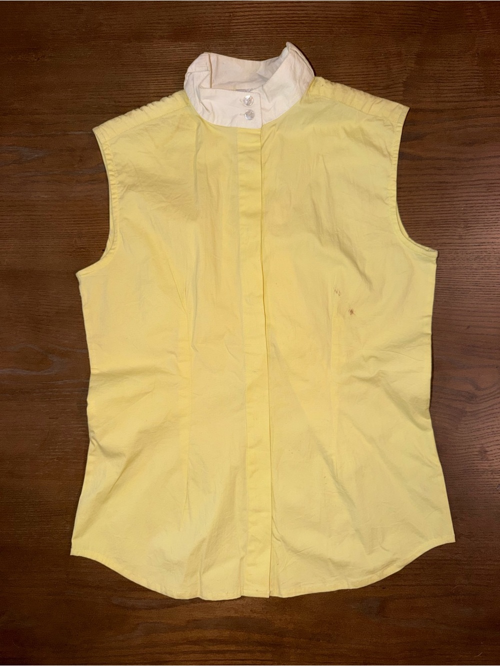 Sleeveless Yellow Button-Front Women's Top